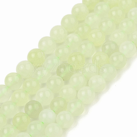 Natural New Jade Stone Round Bead Strands G-O039-16-8mm-A-1