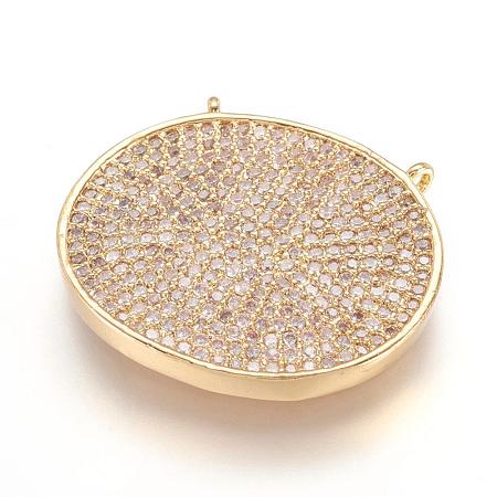 Brass Micro Pave Cubic Zirconia Pendants ZIRC-G107-03G-1