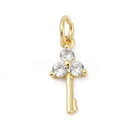 Brass Pave Cubic Zirconia 
Pendants KK-U062-47G-1