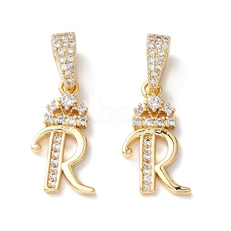 Eco-Friendly Brass Micro Pave Cubic Zirconia Pendants KK-K265-01G-R-1