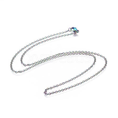 304 Stainless Steel Cable Chain Necklaces MAK-F029-01-A-1