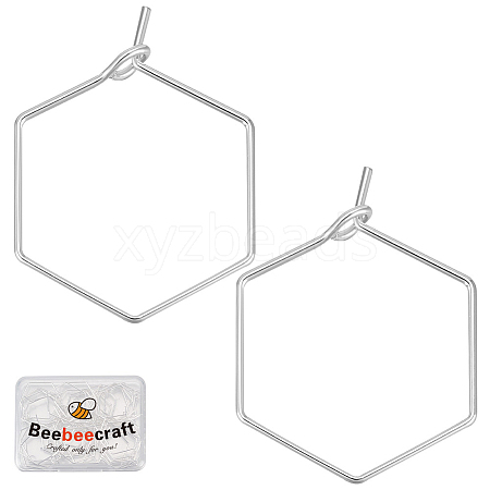 40Pcs Brass Earring Hooks STAS-BBC0016-25S-01-1