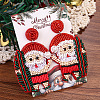 Christmas Plastic Seed Beads & Cloth Dangle Stud Earrings FS-WG8935B-01-1