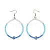 Resin Evil Eye & Acrylic Beaded Big Ring Dangle Earrings EJEW-JE04999-05-2