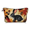 Rabbit Print Polyester Cosmetic Zipper Pouches PW-WGE068E-02-1