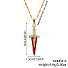 Brass Clear Cubic Zirconia Sword Pendant Necklaces VF7385-2-3