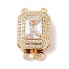 Brass Micro Pave Cubic Zirconia Box Clasps KK-B100-056G-2