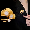 Leaf Zinc Alloy Rhinestone Brooches PW-WG93FBE-01-4