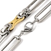 201 Stainless Steel Long Oval Links Chain Necklace NJEW-F22-39T-GP-2