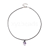 Alloy Witch Hat with Glass Mushroom Pendant Necklace for Women NJEW-JN04255-4