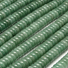 Flat Round/Disc Natural Green Aventurine Beads Strands X-G-R310-10-1