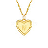 Golden Tone Brass Cable Chain Letter Heart Pendant Necklaces for Women PW-WG67FD6-13-1