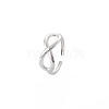 304 Stainless Steel Open Infinity Hollow Cuff Ring for Women RJEW-S405-198P-3