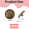 20Pcs 1-Hole Alloy Shank Buttons BUTT-GF0004-10AB-2