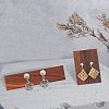 Fingerinspire 4Pcs 2 Style Black Walnut Earring Display Stand EDIS-FG0001-45-7