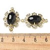 Natural Mixed stone Faceted Oval Connector Charms G-G181-06G-06-3