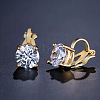 Brass Cubic Zirconia Clip-on Earrings WGE68B6-02-1