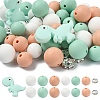 47Pcs 7 Styles Cartoon Silicone Beads FIND-YW0010-39B-1