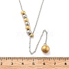 304 Stainless Steel Round Beaded Cable Chain Necklaces NJEW-D319-02A-GP-5