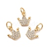 Rack Plating Brass Micro Pave Clear Cubic Zirconia Pendants KK-E081-14G-2