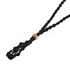 Braided Waxed Cord Empty Macrame Pouch Slider Necklace Making FIND-C061-01J-1