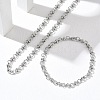 304 Stainless Steel Bar & Ring Link Chain Necklaces &  Bracelets Sets SJEW-D091-10P-1