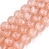 Transparent Half Spray Painted Glass Beads Strands GLAA-Q110-02A-06-1