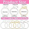 24Pcs 3 Colors Brass European Style Bracelet Making MAK-PA0001-01-2