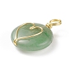 Natural Green Aventurine Pendants PALLOY-JF01751-03-3