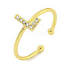 Rack Plating Brass Open Cuff Rings for Women RJEW-F162-02G-L-1