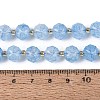 Ombre Effect Dyed Transparent Crackle Glass Beads Strands GLAA-Q111-10MM-02-5