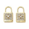 Brass Micro Pave Cubic Zirconia Pendants KK-K355-11G-1