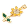 Rack Plating Brass Micro Pave Cubic Zirconia Charms KK-P287-07G-2