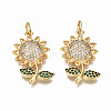 Brass Micro Pave Cubic Zirconia Pendants LS-ZIRC-Q200-013-NF-1
