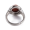 Natural Mixed Stone Round Adjustable Rings RJEW-K271-04P-5