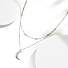 925 Sterling Silver Double Layer Necklaces NJEW-L116-10P-2