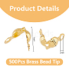 DICOSMETIC 500Pcs Brass End Bead Tips KK-DC0004-07-2