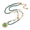 Rondelle Synthetic Stone & Seed Beads Beaded Necklaces NJEW-U014-01-3