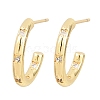 C-Shaped Brass Clear Cubic Zirconia Stud Earrings EJEW-A156-10A-G-4