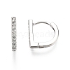 Clear Cubic Zirconia Rectangle Hoop Earrings EJEW-G321-03P-2