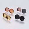 Brass Stud Earring Settings KK-E749-04-1