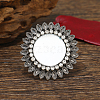 Retro Flower Alloy Rhinestone Adjustable Rings FP1632-2-3