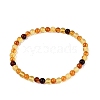 Natural Amber Beaded Stretch Bracelets BJEW-N041-04A-01-1