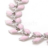 Enamel Wheat Link Chains Bracelet BJEW-P271-02P-03-2