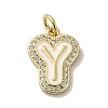 Brass Micro Pave Cubic Zirconia Pendants KK-K354-02G-Y-1