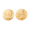 Ion Plating(IP) Flat Round 304 Stainless Steel Stud Earrings for Women EJEW-L272-014G-1