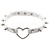 Adjustable Adjustable Gothic PU Leather Alloy Spike Rivet Heart Choker Necklaces for Women NJEW-WH20816-006P-A-1