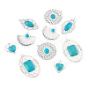 10Pcs 5 Styles Dyed Synthetic Turquoise Pendants STAS-TA0006-20-3