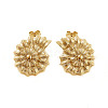 Shell Shape Brass Stud Earrings X-EJEW-Q811-25G-2