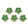 Light Gold Plated Alloy Enamel Pendants ENAM-R136-16F-1